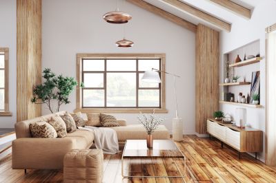 New Hardwood Floor in Modern Living Room